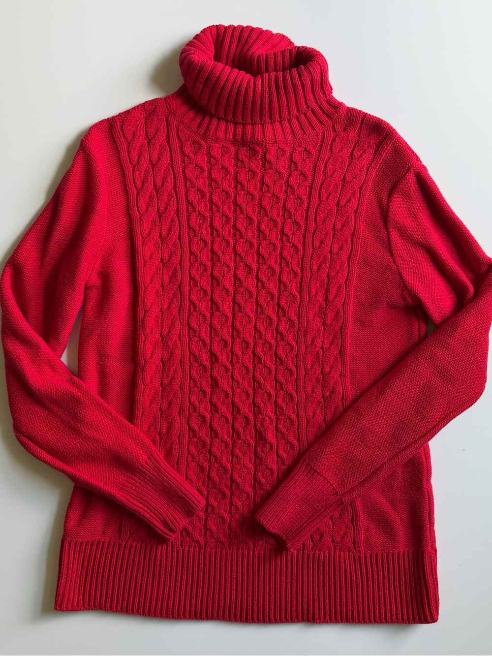 GAP Red Cable Knit Turtleneck Sweater Top - Size M